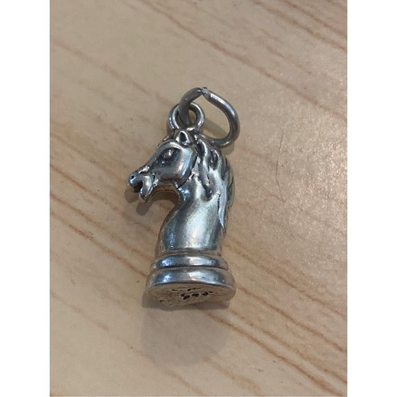 .925 Chess Knight #Game Sterling Silver Jewelry Charm - Picture 5 of 5